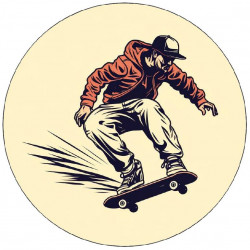 Essbare Papier-Skateboarder rot 19,5 cm