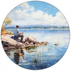 Essbarer Papierfischer am See 19,5cm