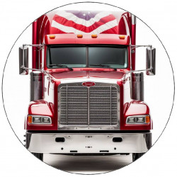 Essbarer Papier-LKW rot 19,5 cm