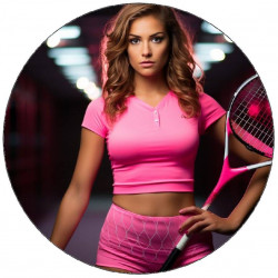 Essbarer Papier-Tennisspieler stehend 19,5cm