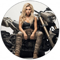 Essbares Papier Mädchen auf Motorrad 2 19,5cm