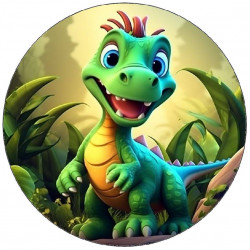 Essbares Papier Dinosaurier grün 19,5cm