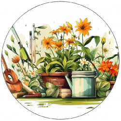 Essbare Papierecke mit Blumen 19,5cm