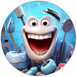 Essbares Papier glücklicher Zahn 19,5cm