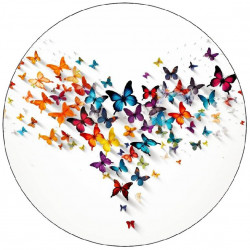 Essbares Papier Herz von Schmetterlingen 19,5cm