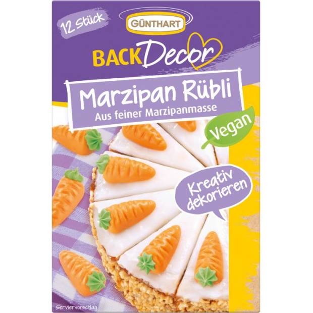 Vegane Marzipan-Möhren, 12 Stück