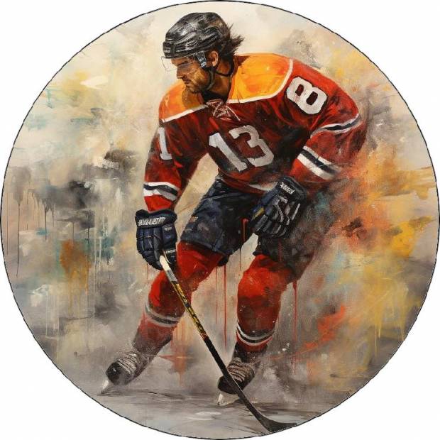 Essbares Papier Hockeyspieler beim Spiel 19,5cm