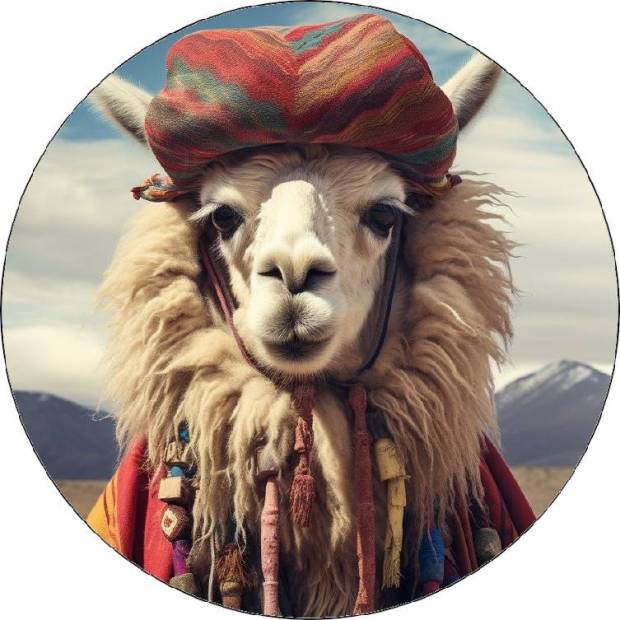 Essbares Papierlama mit Kleidung 19,5cm