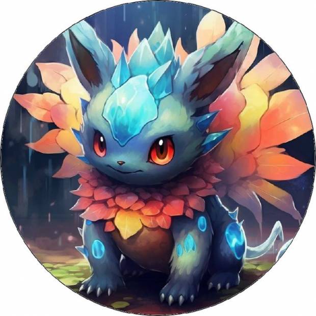 Pokémon blauer Drache essbares Papier 19,5cm