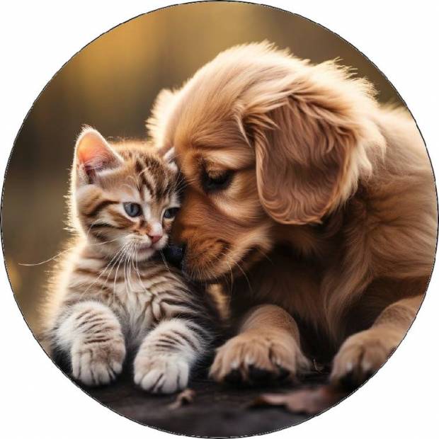 Essbares Papier Hündchen und Kätzchen 19,5cm