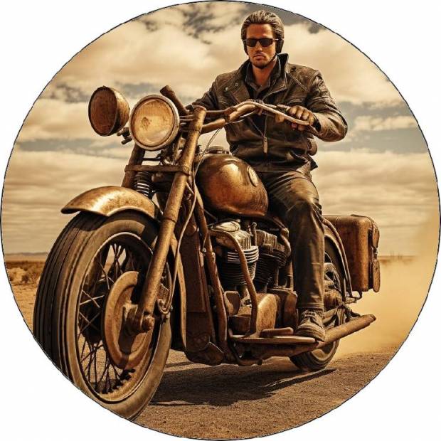 Essbares Papier alter Biker 19,5cm