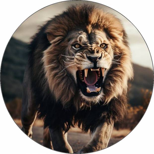 Essbares Papier wütender Löwe 19,5cm