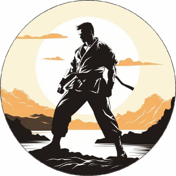 Essbarer Karatespieler aus Papier, stehend 19,5cm