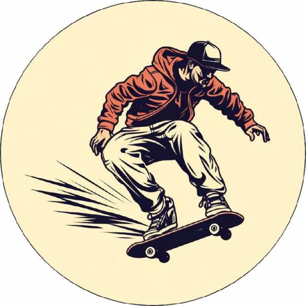 Essbare Papier-Skateboarder rot 19,5 cm