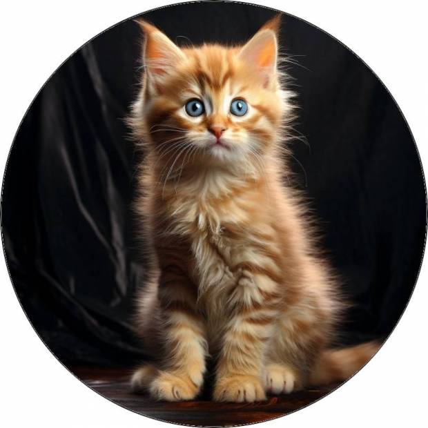 Essbares Papierkätzchen mit blauen Augen 19,5cm