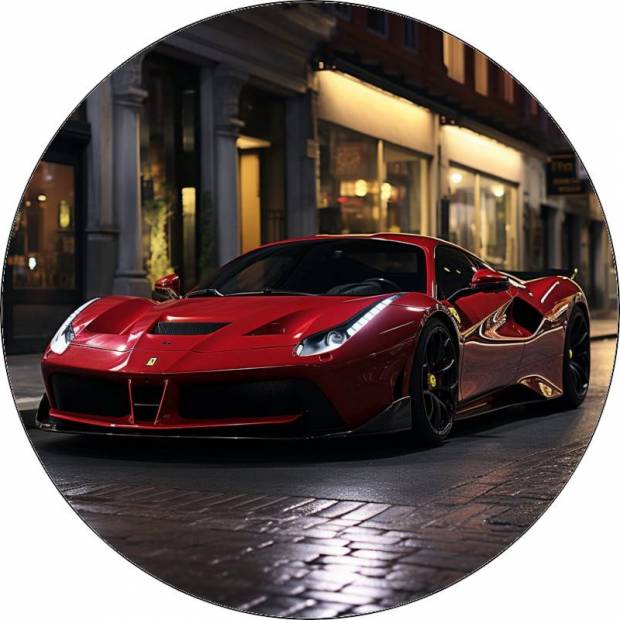 Essbares Papier Super Auto Sport rot 19,5cm