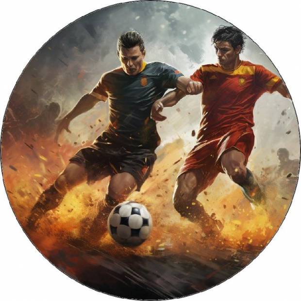 Essbare Papier-Fußballspieler nebeneinander 19,5cm