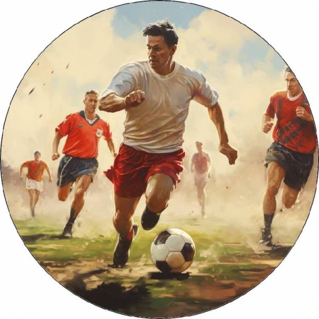 Essbares Papier laufende Fußballspieler 19,5cm