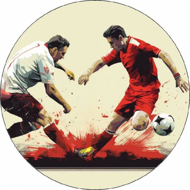 Essbares Papier 2 Fußballspieler 3 19,5cm