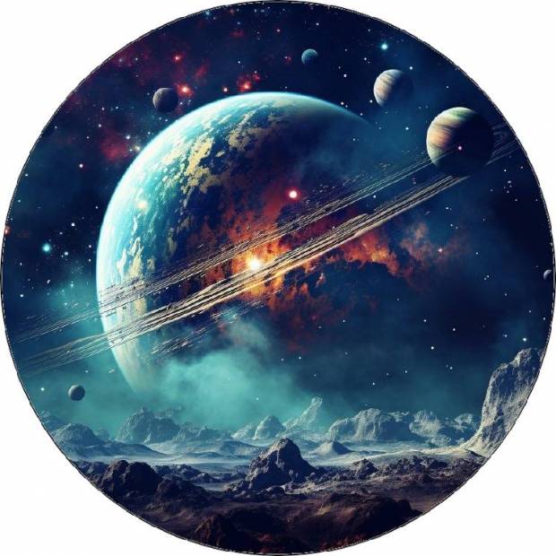 Essbares Papier große und kleine Planeten 1 19,5cm