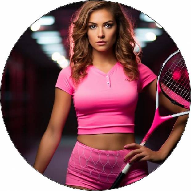 Essbarer Papier-Tennisspieler stehend 19,5cm