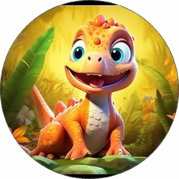 Essbarer Papier-Dinosaurier gelb 19,5cm