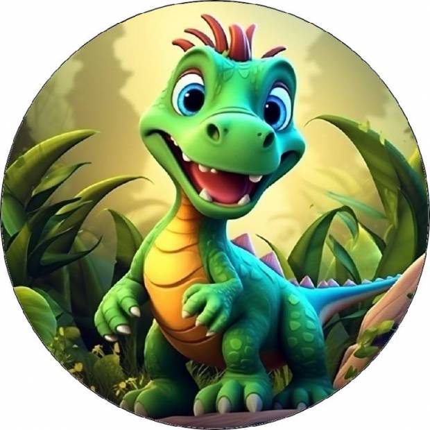 Essbares Papier Dinosaurier grün 19,5cm