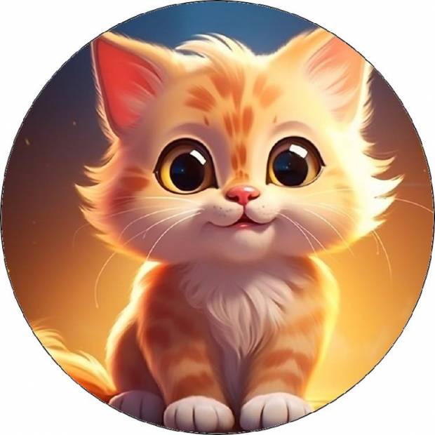 Essbares Papier süßes kleines Kätzchen 19,5cm