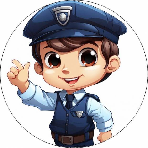 Essbares Papier lächelnder Polizist 02 19,5cm