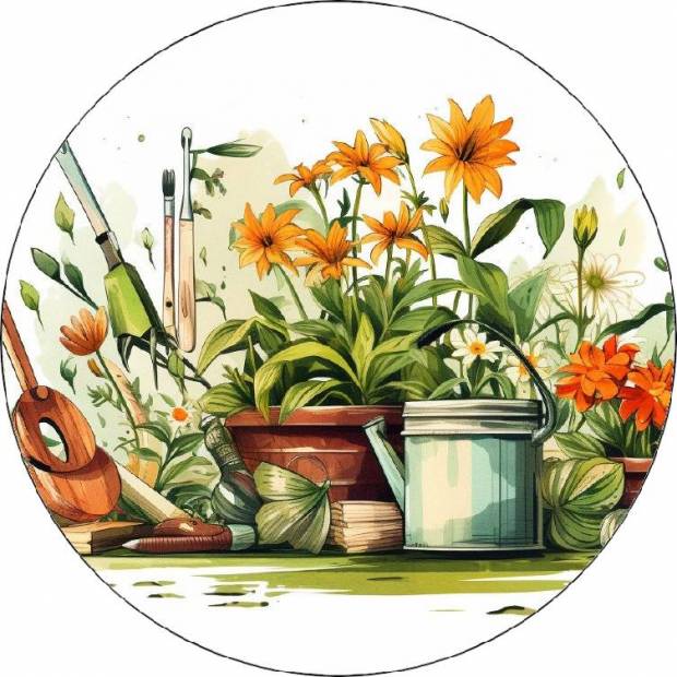 Essbare Papierecke mit Blumen 19,5cm