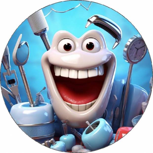 Essbares Papier glücklicher Zahn 19,5cm