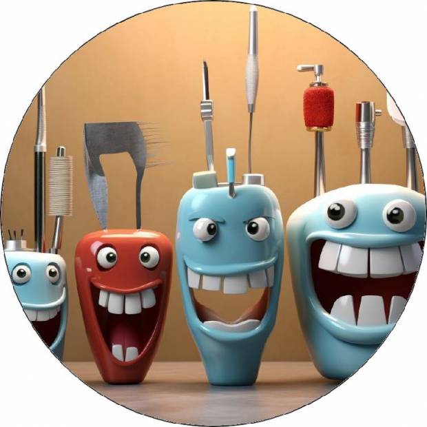 Essbares Papier glückliche Zähne 19,5cm