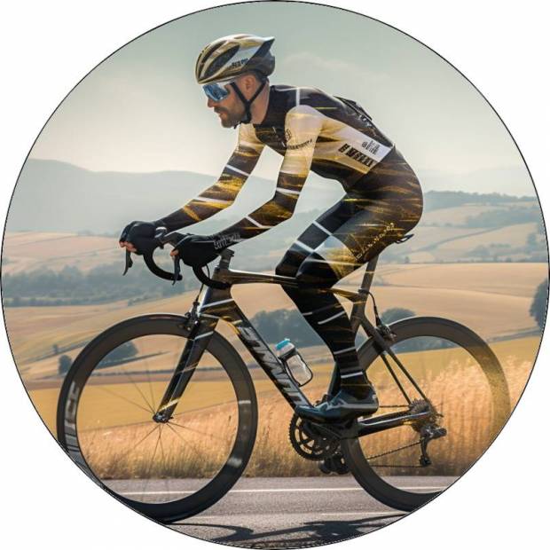 Essbarer Papier-Radfahrer auf Fahrrad 19,5cm