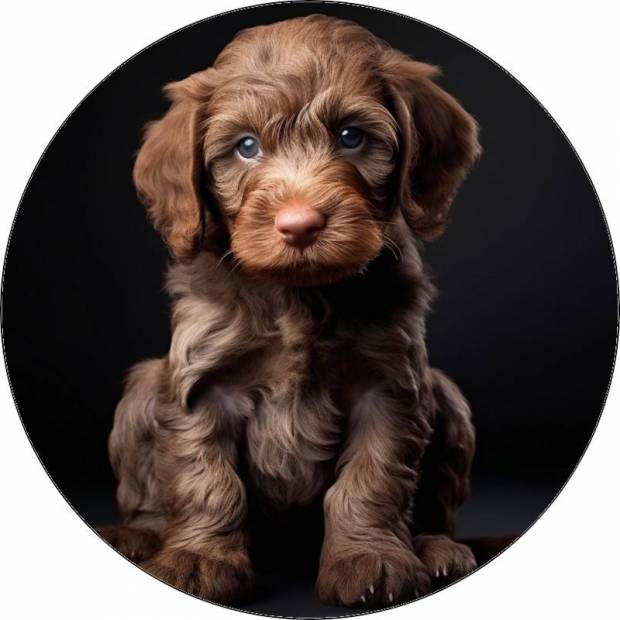 Essbares Papierhündchen braun 19,5cm