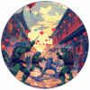 Essbares Papier Ninja Turtles in der Stadt 19,5 cm