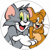 Tom und Jerry aus essbarem Papier auf weißem Hintergrund 19,5 cm