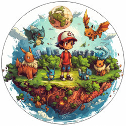 Essbares Papier Pokémon in der Stadt 19,5 cm