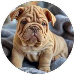 Essbares Papier Bulldogge Welpe Foto 19,5 cm