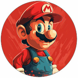 Essbares Papier Super Mario roter Hintergrund 19,5 cm