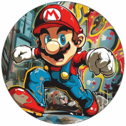 Essbares Papier Super Mario auf der Straße 19,5 cm