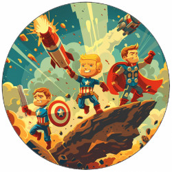 Essbares Papier Avengers-Helden im Kampf 19,5 cm