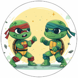 Essbares Papier Ninja-Schildkröte Kampf 19,5 cm