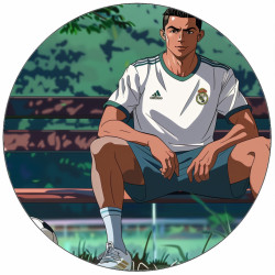 Essbares Papier Cristiano Ronaldo auf der Bank Animation 19,5 cm