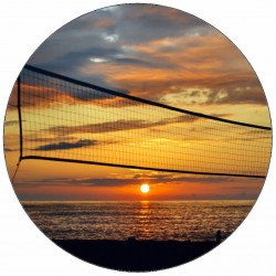 Essbares Papier-Volleyballnetz bei Sonnenuntergang 19,5 cm