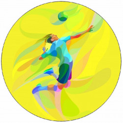 Essbarer Papier-Volleyballspieler beim Schmettern 19,5 cm