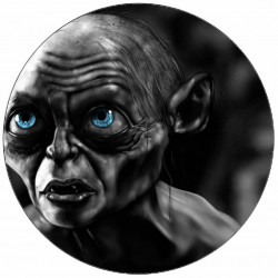 Essbares Papier Herr der Ringe Gollum blaue Augen 19,5 cm