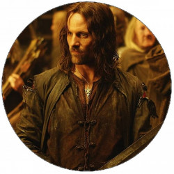 Essbares Papier Herr der Ringe Aragorn mit Kriegern 19,5 cm