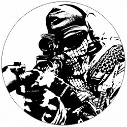 Essbares Papier Call of Duty schwarz-weiß Illustration Krieger 19,5 cm