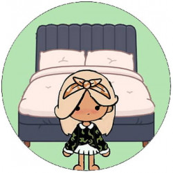 Essbares Papier Toca Boca kleines Mädchen neben dem Bett 19,5 cm