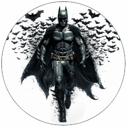 Essbares Papier Batman schwarz-weißes Motiv 19,5 cm